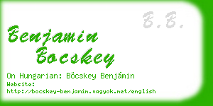 benjamin bocskey business card